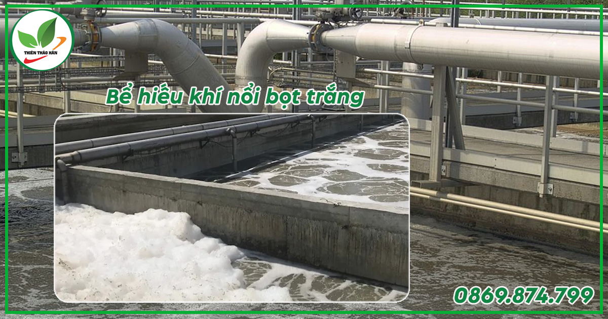 bể hiếu khí nổi bọt trắng