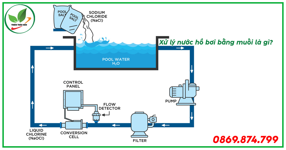 xử lý nước hồ bơi bằng muối